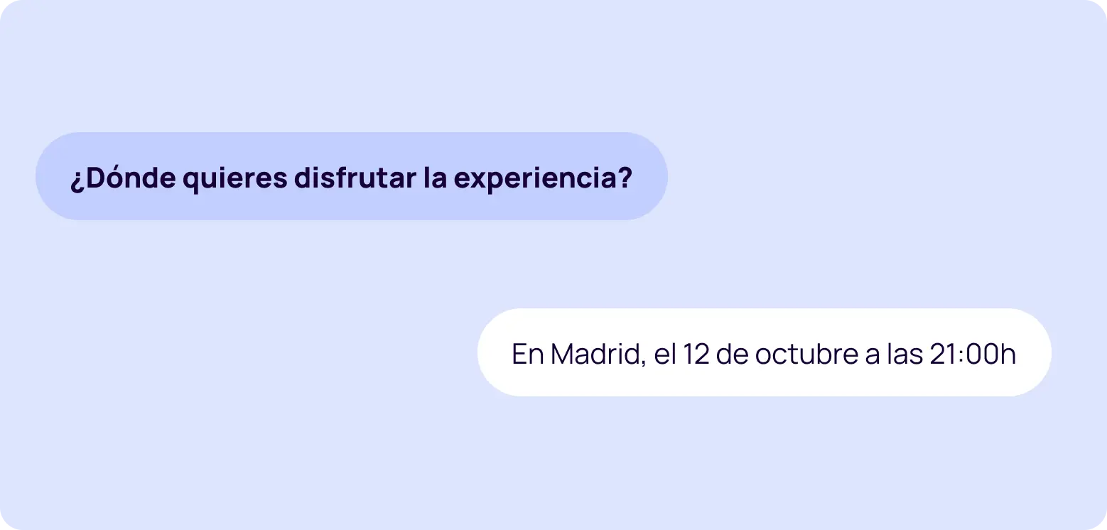 Ejemplo de canjeo de una experiencia