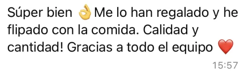 reseña positiva de un cliente