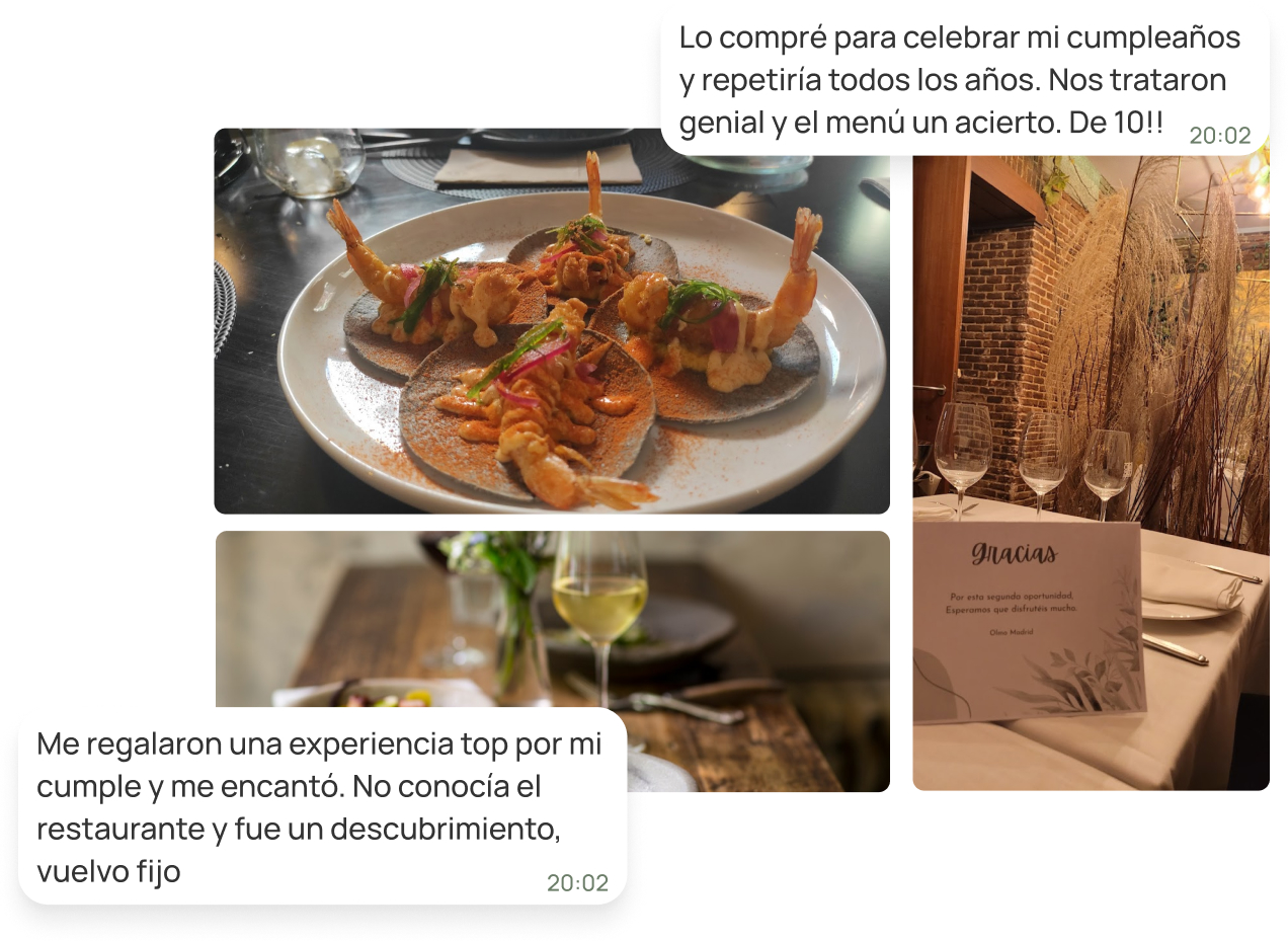 Fotos de platos de nuestros clientes y testimonios
