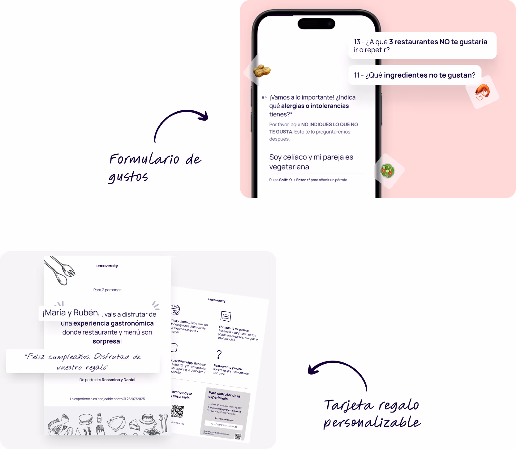 Ejemplo de tarjeta regalo
